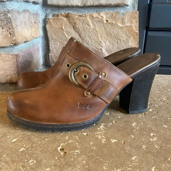 BOC Brown Leather Mules Women Sz 9 - Picture 4 of 5